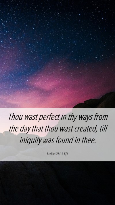 Picture 06 - Ezekiel 28:15 KJV Mobile Phone Wallpaper - Thou wast perfect in thy ways from the day that - Mobile Bible Verse Wallpaper