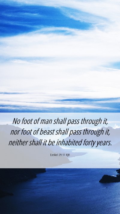 Picture 06 - Ezekiel 29:11 KJV Mobile Phone Wallpaper - No foot of man shall pass through it, nor foot of - Mobile Bible Verse Wallpaper