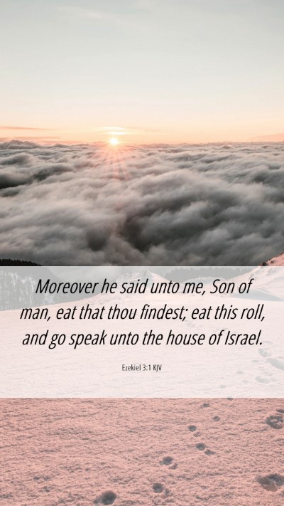Picture 06 - Ezekiel 3:1 KJV Mobile Phone Wallpaper - Moreover he said unto me, Son of man, eat that - Mobile Bible Verse Wallpaper