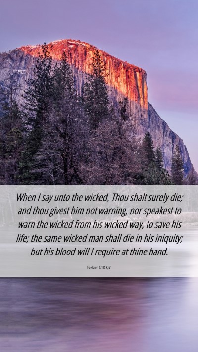 Picture 06 - Ezekiel 3:18 KJV Mobile Phone Wallpaper - When I say unto the wicked, Thou shalt surely - Mobile Bible Verse Wallpaper