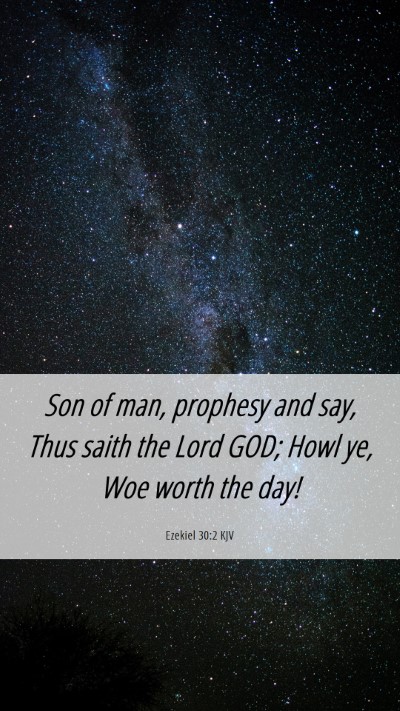 Picture 06 - Ezekiel 30:2 KJV Mobile Phone Wallpaper - Son of man, prophesy and say, Thus saith the Lord - Mobile Bible Verse Wallpaper