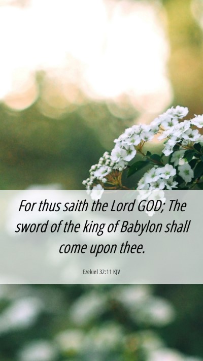 Picture 06 - Ezekiel 32:11 KJV Mobile Phone Wallpaper - For thus saith the Lord GOD; The sword of the - Mobile Bible Verse Wallpaper