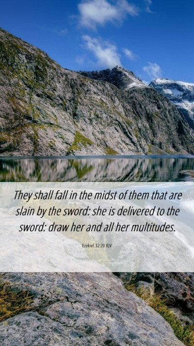 Picture 06 - Ezekiel 32:20 KJV Mobile Phone Wallpaper - They shall fall in the midst of them that are - Mobile Bible Verse Wallpaper