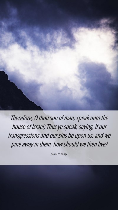 Picture 06 - Ezekiel 33:10 KJV Mobile Phone Wallpaper - Therefore, O thou son of man, speak unto the - Mobile Bible Verse Wallpaper