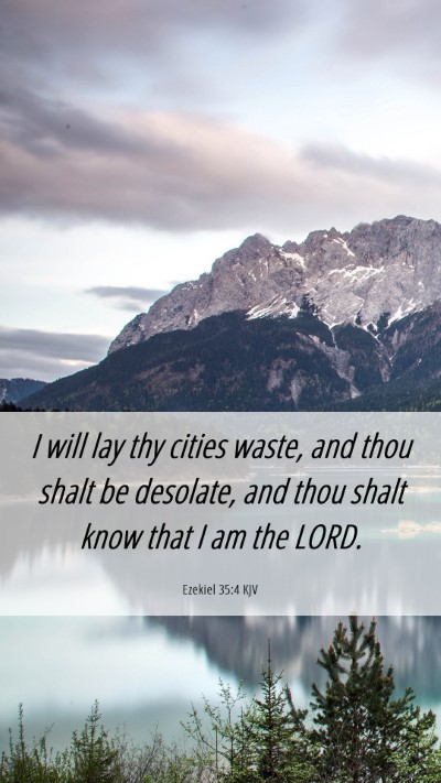 Picture 06 - Ezekiel 35:4 KJV Mobile Phone Wallpaper - I will lay thy cities waste, and thou shalt be - Mobile Bible Verse Wallpaper