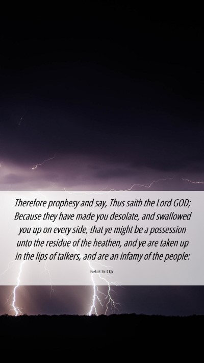 Picture 06 - Ezekiel 36:3 KJV Mobile Phone Wallpaper - Therefore prophesy and say, Thus saith the Lord - Mobile Bible Verse Wallpaper