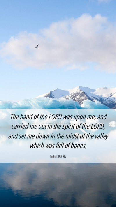 Picture 06 - Ezekiel 37:1 KJV Mobile Phone Wallpaper - The hand of the LORD was upon me, and carried me - Mobile Bible Verse Wallpaper
