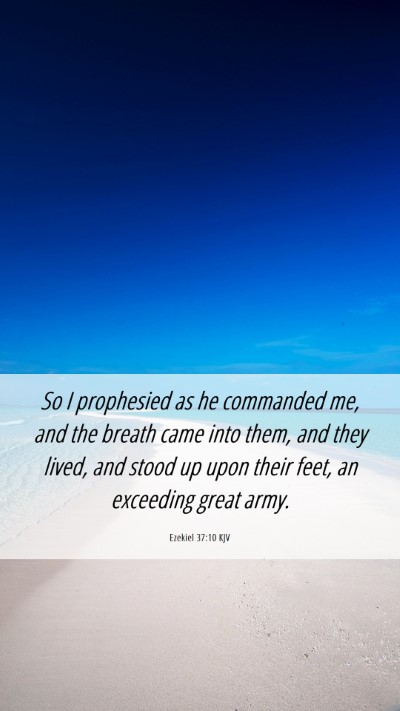 Picture 06 - Ezekiel 37:10 KJV Mobile Phone Wallpaper - So I prophesied as he commanded me, and the - Mobile Bible Verse Wallpaper