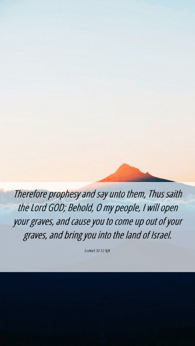 Picture 06 - Ezekiel 37:12 KJV Mobile Phone Wallpaper - Therefore prophesy and say unto them, Thus saith - Mobile Bible Verse Wallpaper