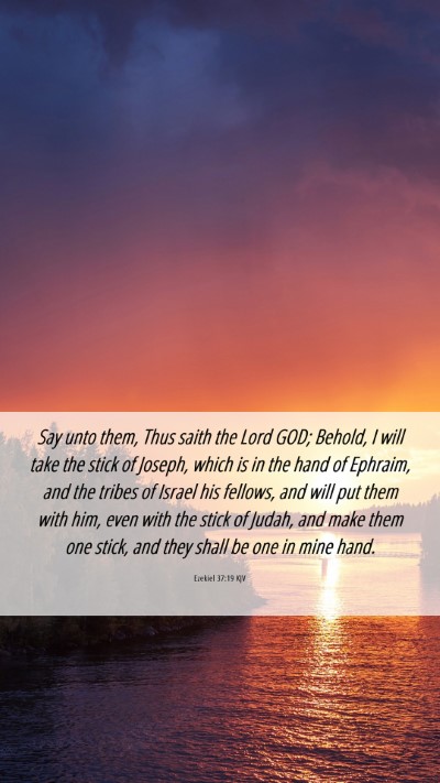 Picture 06 - Ezekiel 37:19 KJV Mobile Phone Wallpaper - Say unto them, Thus saith the Lord GOD; Behold, I - Mobile Bible Verse Wallpaper