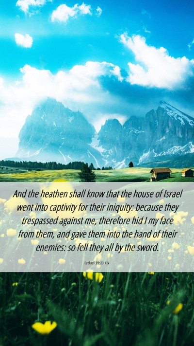 Picture 06 - Ezekiel 39:23 KJV Mobile Phone Wallpaper - And the heathen shall know that the house of - Mobile Bible Verse Wallpaper