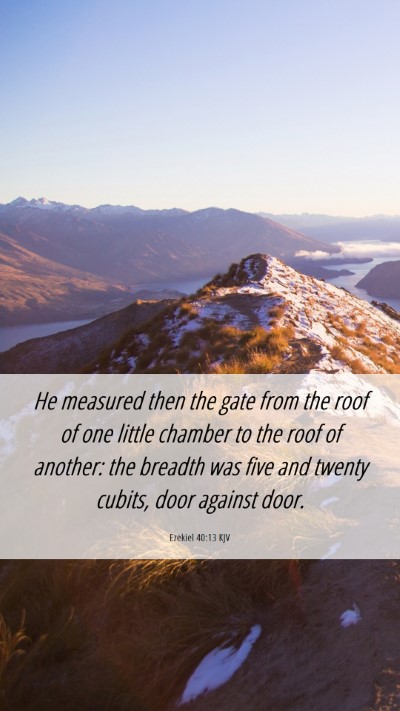 Picture 06 - Ezekiel 40:13 KJV Mobile Phone Wallpaper - He measured then the gate from the roof of one - Mobile Bible Verse Wallpaper