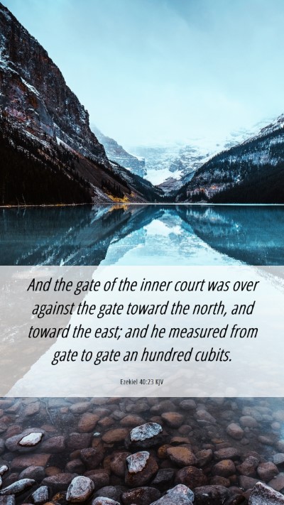 Picture 06 - Ezekiel 40:23 KJV Mobile Phone Wallpaper - And the gate of the inner court was over against - Mobile Bible Verse Wallpaper