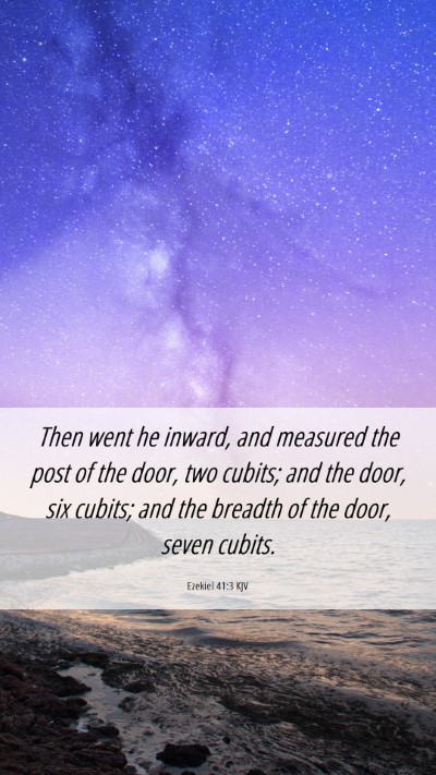 Picture 06 - Ezekiel 41:3 KJV Mobile Phone Wallpaper - Then went he inward, and measured the post of the - Mobile Bible Verse Wallpaper