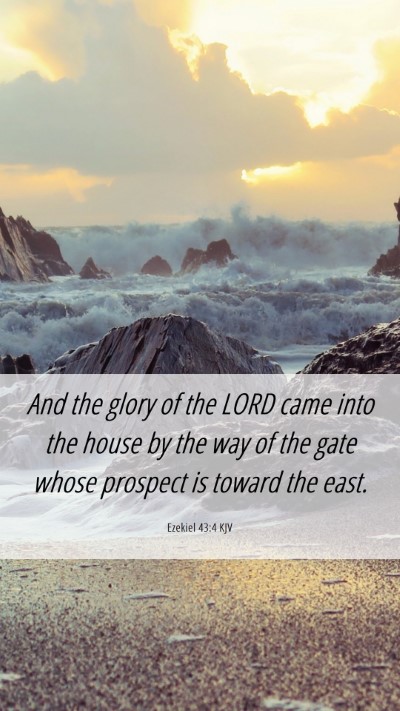 Picture 06 - Ezekiel 43:4 KJV Mobile Phone Wallpaper - And the glory of the LORD came into the house by - Mobile Bible Verse Wallpaper