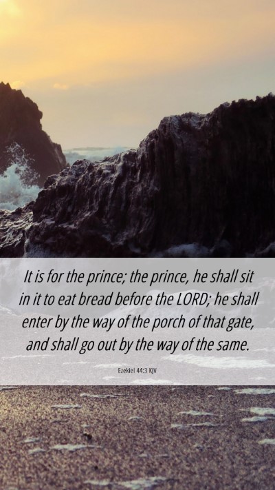Picture 06 - Ezekiel 44:3 KJV Mobile Phone Wallpaper - It is for the prince; the prince, he shall sit in - Mobile Bible Verse Wallpaper