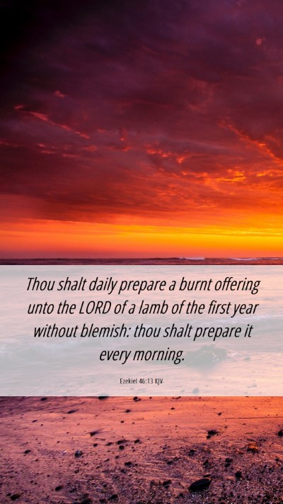 Picture 06 - Ezekiel 46:13 KJV Mobile Phone Wallpaper - Thou shalt daily prepare a burnt offering unto - Mobile Bible Verse Wallpaper