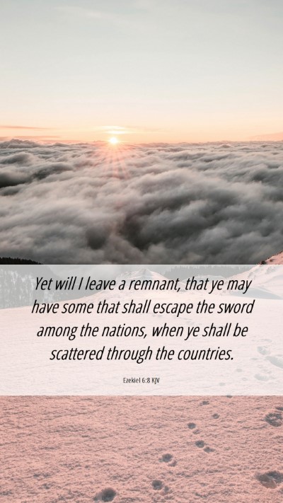 Picture 06 - Ezekiel 6:8 KJV Mobile Phone Wallpaper - Yet will I leave a remnant, that ye may have some - Mobile Bible Verse Wallpaper