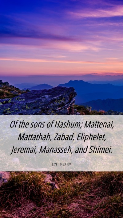 Picture 06 - Ezra 10:33 KJV Mobile Phone Wallpaper - Of the sons of Hashum; Mattenai, Mattathah, - Mobile Bible Verse Wallpaper