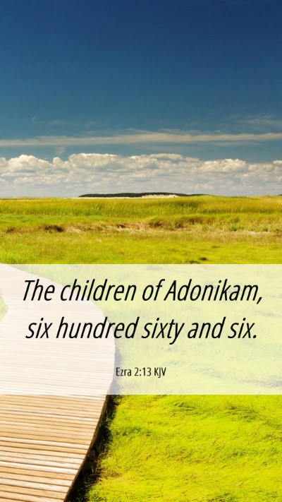 Picture 06 - Ezra 2:13 KJV Mobile Phone Wallpaper - The children of Adonikam, six hundred sixty and - Mobile Bible Verse Wallpaper