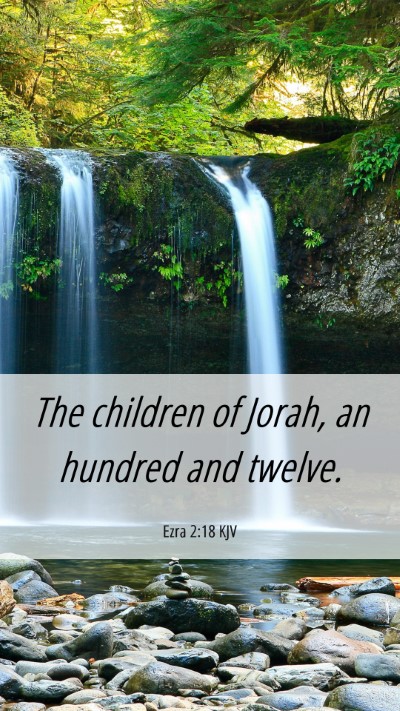 Picture 06 - Ezra 2:18 KJV Mobile Phone Wallpaper - The children of Jorah, an hundred and - Mobile Bible Verse Wallpaper