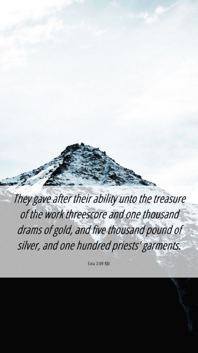 Picture 06 - Ezra 2:69 KJV Mobile Phone Wallpaper - They gave after their ability unto the treasure - Mobile Bible Verse Wallpaper