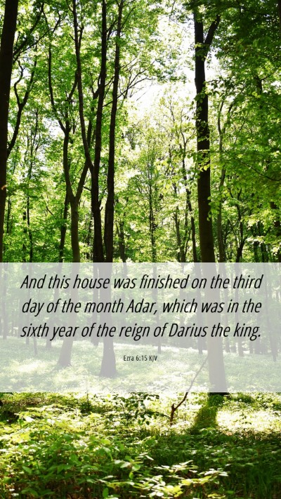 Picture 06 - Ezra 6:15 KJV Mobile Phone Wallpaper - And this house was finished on the third day of - Mobile Bible Verse Wallpaper