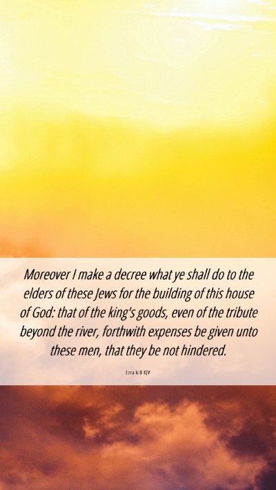 Picture 06 - Ezra 6:8 KJV Mobile Phone Wallpaper - Moreover I make a decree what ye shall do to the - Mobile Bible Verse Wallpaper