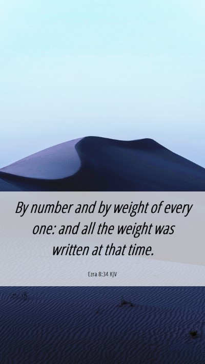 Picture 06 - Ezra 8:34 KJV Mobile Phone Wallpaper - By number and by weight of every one: and all the - Mobile Bible Verse Wallpaper