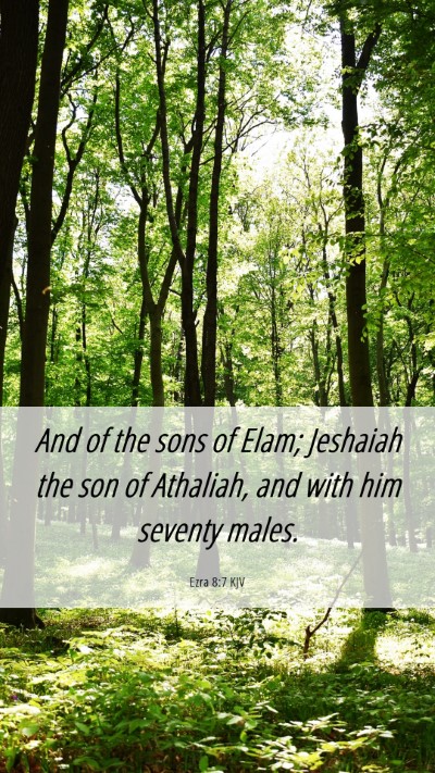 Picture 06 - Ezra 8:7 KJV Mobile Phone Wallpaper - And of the sons of Elam; Jeshaiah the son of - Mobile Bible Verse Wallpaper