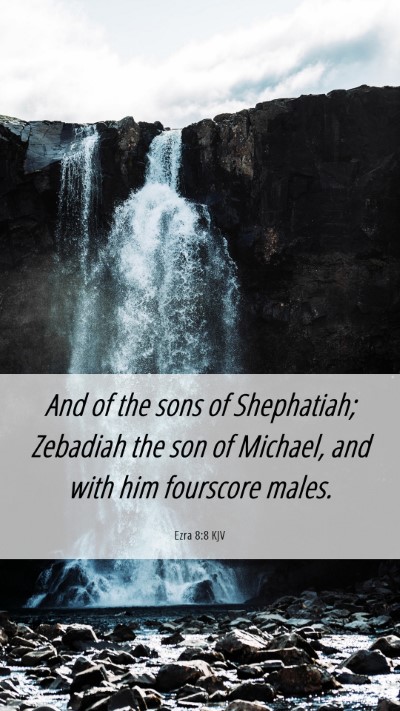 Picture 06 - Ezra 8:8 KJV Mobile Phone Wallpaper - And of the sons of Shephatiah; Zebadiah the son - Mobile Bible Verse Wallpaper