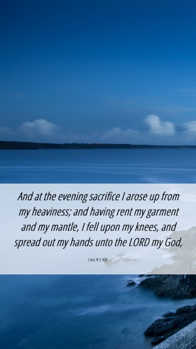 Picture 06 - Ezra 9:5 KJV Mobile Phone Wallpaper - And at the evening sacrifice I arose up from my - Mobile Bible Verse Wallpaper