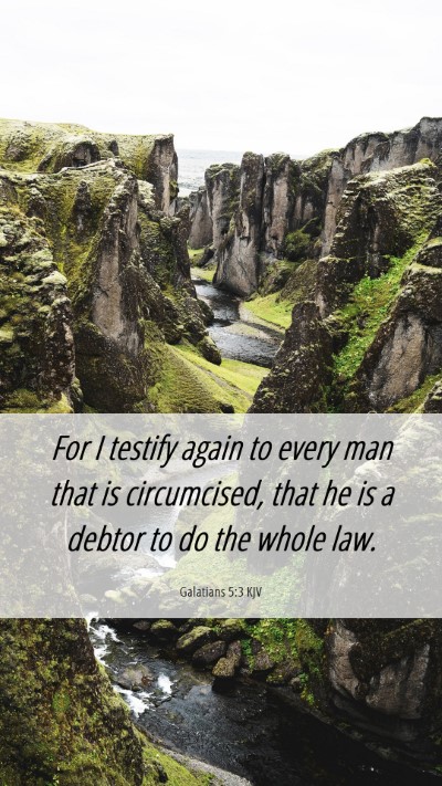 Picture 06 - Galatians 5:3 KJV Mobile Phone Wallpaper - For I testify again to every man that is - Mobile Bible Verse Wallpaper