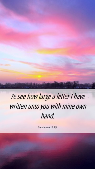 Picture 06 - Galatians 6:11 KJV Mobile Phone Wallpaper - Ye see how large a letter I have written unto you - Mobile Bible Verse Wallpaper