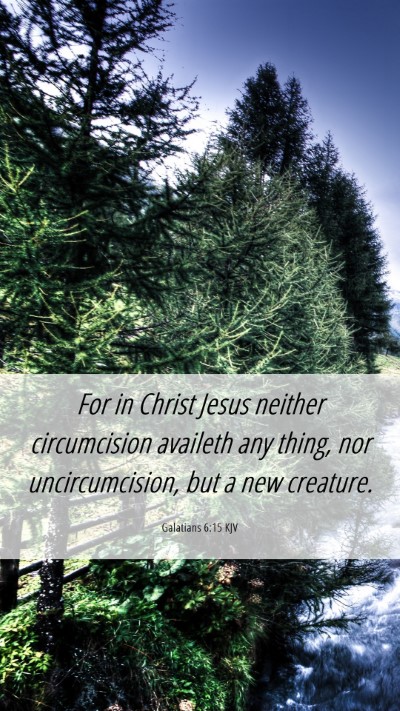 Picture 06 - Galatians 6:15 KJV Mobile Phone Wallpaper - For in Christ Jesus neither circumcision availeth - Mobile Bible Verse Wallpaper