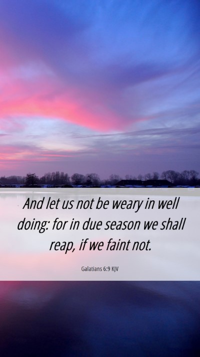 Picture 06 - Galatians 6:9 KJV Mobile Phone Wallpaper - And let us not be weary in well doing: for in due - Mobile Bible Verse Wallpaper
