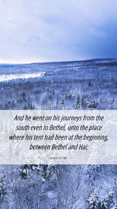 Picture 06 - Genesis 13:3 KJV Mobile Phone Wallpaper - And he went on his journeys from the south even - Mobile Bible Verse Wallpaper