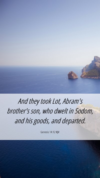 Picture 06 - Genesis 14:12 KJV Mobile Phone Wallpaper - And they took Lot, Abram's brother's son, who - Mobile Bible Verse Wallpaper