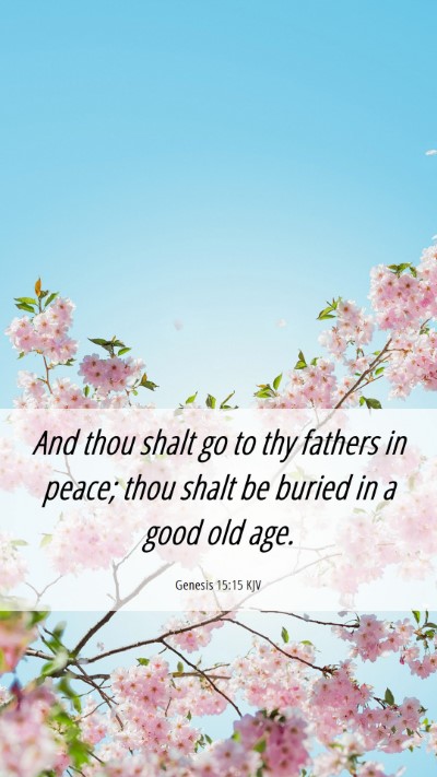 Picture 06 - Genesis 15:15 KJV Mobile Phone Wallpaper - And thou shalt go to thy fathers in peace; thou - Mobile Bible Verse Wallpaper