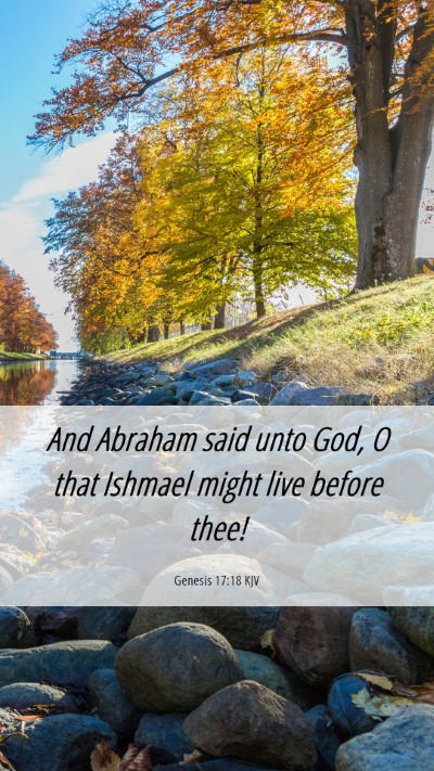 Picture 06 - Genesis 17:18 KJV Mobile Phone Wallpaper - And Abraham said unto God, O that Ishmael might - Mobile Bible Verse Wallpaper