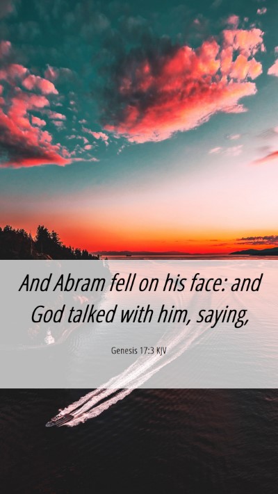 Picture 06 - Genesis 17:3 KJV Mobile Phone Wallpaper - And Abram fell on his face: and God talked with - Mobile Bible Verse Wallpaper
