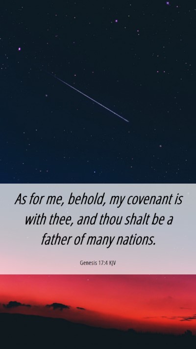 Picture 06 - Genesis 17:4 KJV Mobile Phone Wallpaper - As for me, behold, my covenant is with thee, and - Mobile Bible Verse Wallpaper