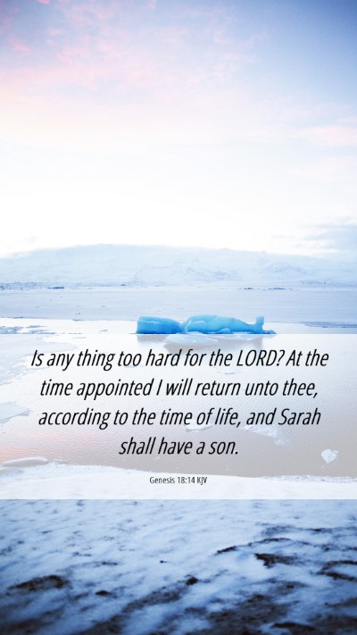 Picture 06 - Genesis 18:14 KJV Mobile Phone Wallpaper - Is any thing too hard for the LORD? At the time - Mobile Bible Verse Wallpaper