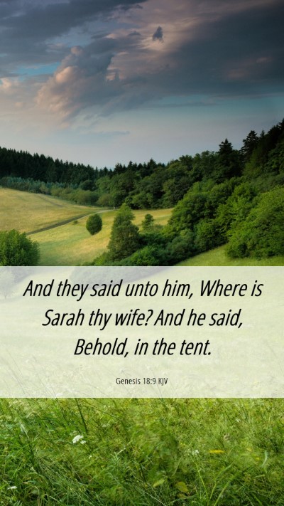 Picture 06 - Genesis 18:9 KJV Mobile Phone Wallpaper - And they said unto him, Where is Sarah thy wife? - Mobile Bible Verse Wallpaper