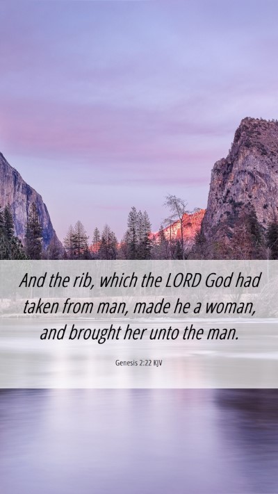 Picture 06 - Genesis 2:22 KJV Mobile Phone Wallpaper - And the rib, which the LORD God had taken from - Mobile Bible Verse Wallpaper