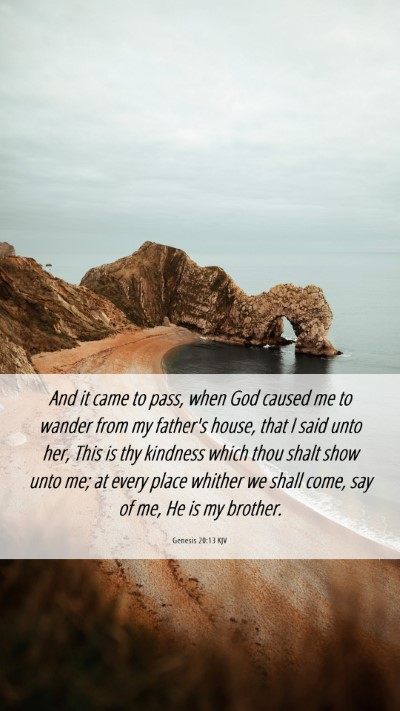 Picture 06 - Genesis 20:13 KJV Mobile Phone Wallpaper - And it came to pass, when God caused me to wander - Mobile Bible Verse Wallpaper