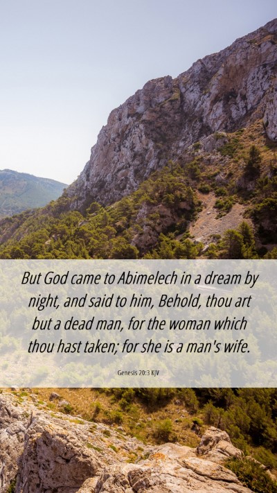 Picture 06 - Genesis 20:3 KJV Mobile Phone Wallpaper - But God came to Abimelech in a dream by night, - Mobile Bible Verse Wallpaper