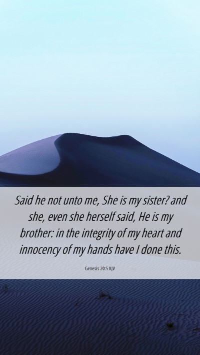 Picture 06 - Genesis 20:5 KJV Mobile Phone Wallpaper - Said he not unto me, She is my sister? and she, - Mobile Bible Verse Wallpaper