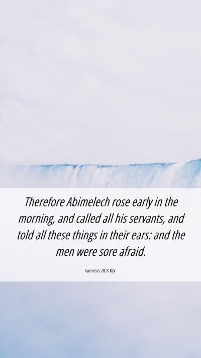 Picture 06 - Genesis 20:8 KJV Mobile Phone Wallpaper - Therefore Abimelech rose early in the morning, - Mobile Bible Verse Wallpaper