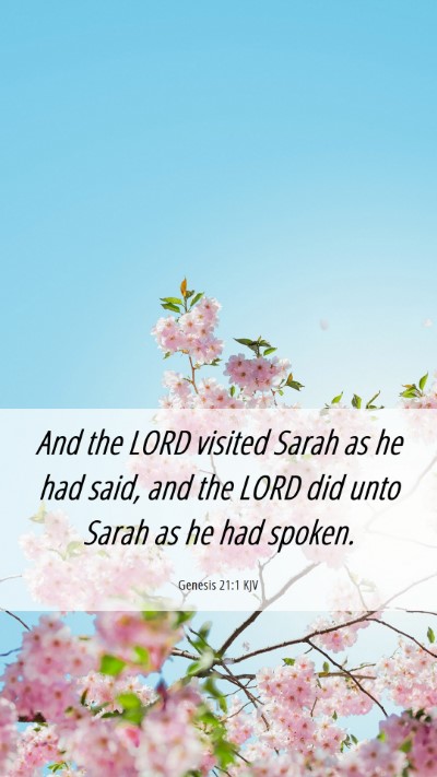 Picture 06 - Genesis 21:1 KJV Mobile Phone Wallpaper - And the LORD visited Sarah as he had said, and - Mobile Bible Verse Wallpaper